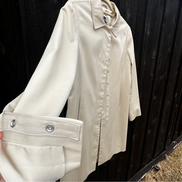GAP single breasted trench coat women's neutral beige classic snaps size medium - Picture 9 of 13